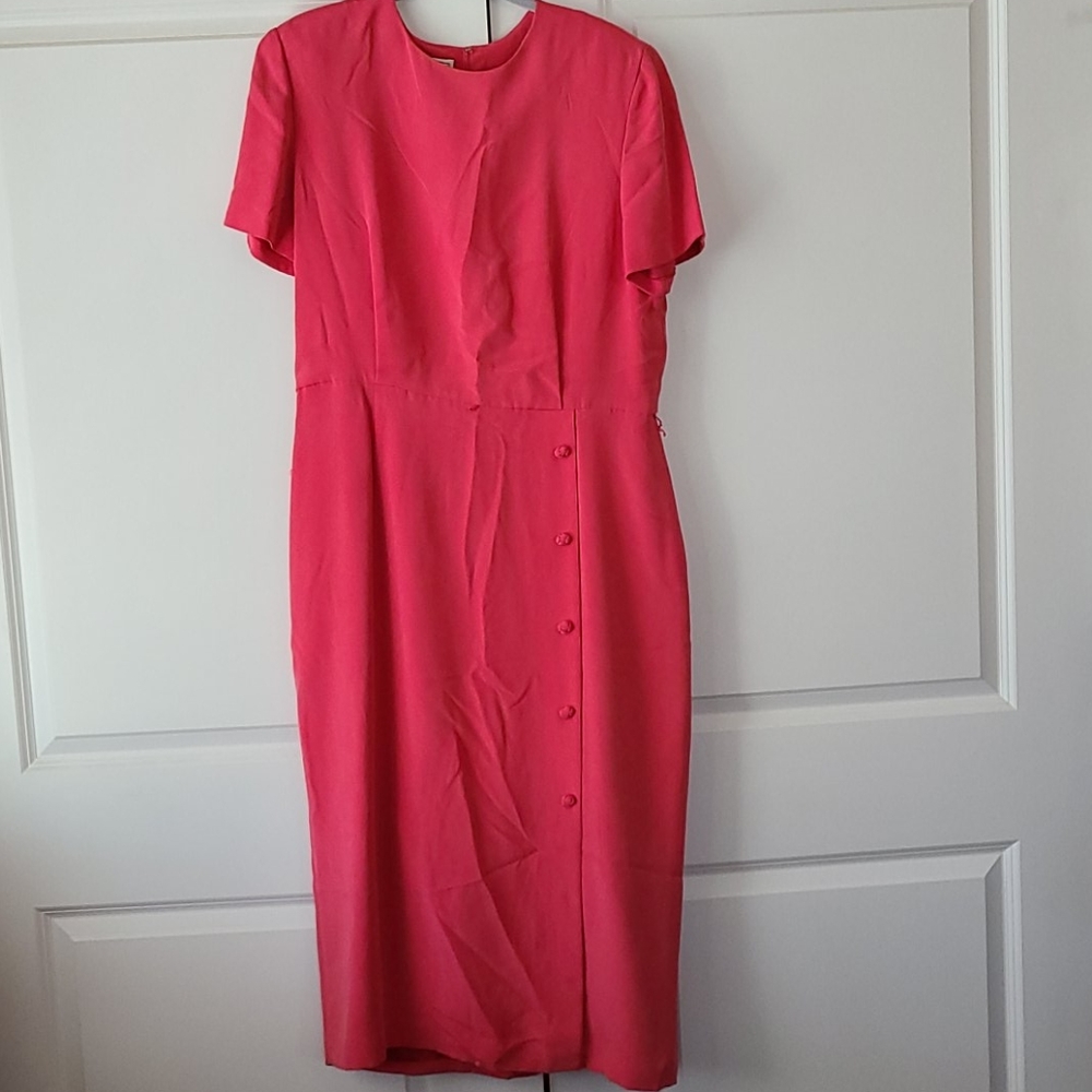 Talbot's Silk Pink Dress Sz 16 - Picture 3 of 8